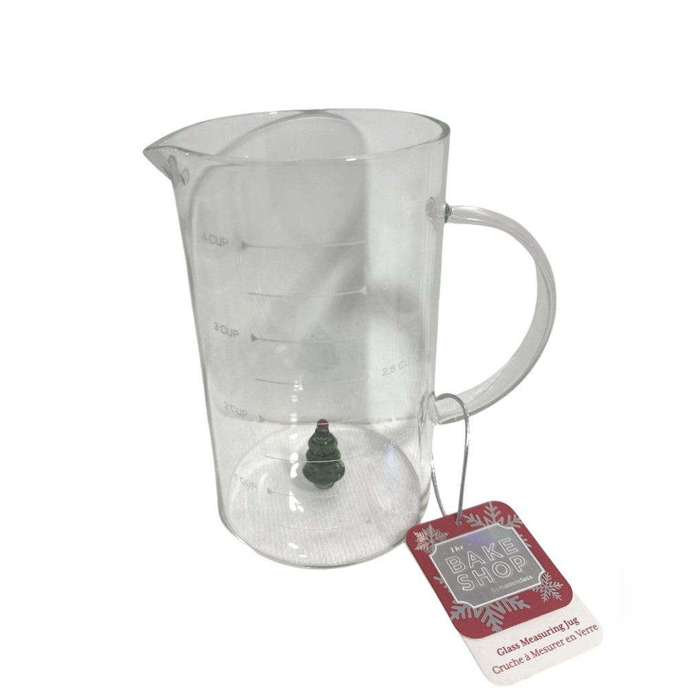 The Bake Shop Glass Measuring Jug with Christmas Tree 4 cups
